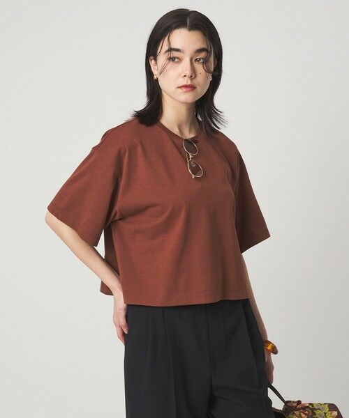 green label relaxing / グリーンレーベル リラクシング Tシャツ | ＜スタイリスト兵藤千尋さんコラボ＞クロップド ワイド Tシャツ UVカット | 詳細15
