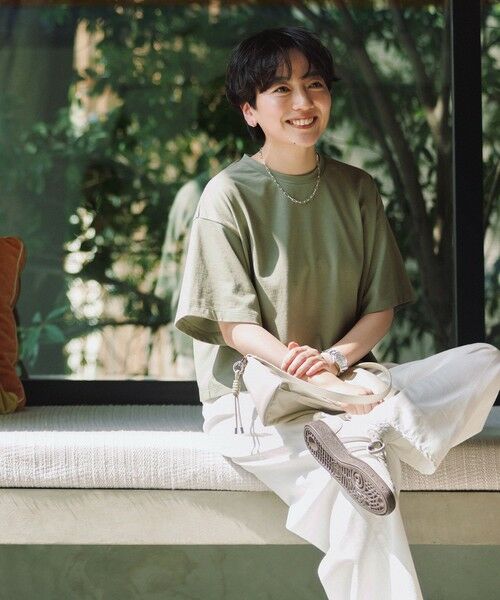 green label relaxing / グリーンレーベル リラクシング Tシャツ | ＜スタイリスト兵藤千尋さんコラボ＞クロップド ワイド Tシャツ UVカット | 詳細23