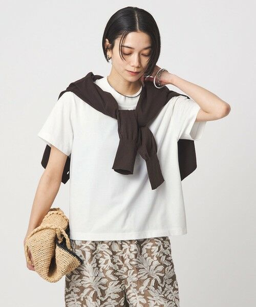 green label relaxing / グリーンレーベル リラクシング Tシャツ | ＜スタイリスト兵藤千尋さんコラボ＞ワイドネック Tシャツ UVカット | 詳細2