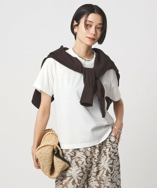 green label relaxing / グリーンレーベル リラクシング Tシャツ | ＜スタイリスト兵藤千尋さんコラボ＞ワイドネック Tシャツ UVカット | 詳細3