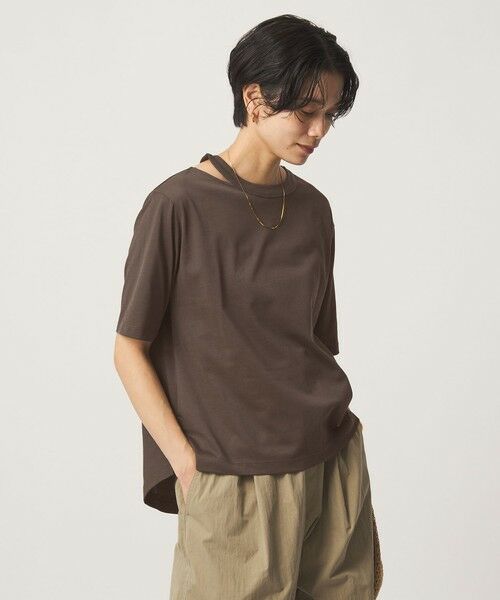 green label relaxing / グリーンレーベル リラクシング カットソー | デコルテスリット Tシャツ 吸水速乾 | 詳細13