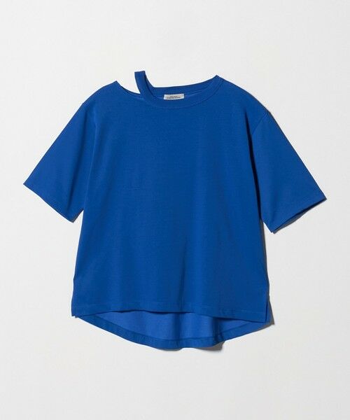 green label relaxing / グリーンレーベル リラクシング カットソー | デコルテスリット Tシャツ 吸水速乾（ROYAL）