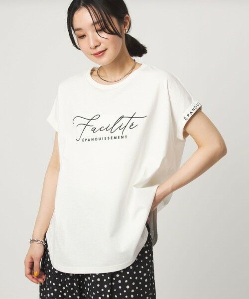 green label relaxing / グリーンレーベル リラクシング カットソー | 【WEB限定】＜at ease＞エンブロイダリー カットソー（WHITE）