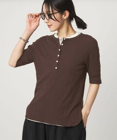 green label relaxing / グリーンレーベル リラクシング カットソー | 【WEB限定】＜at ease＞シアーテレコ ヘンリーネック ショートスリーブ カットソー