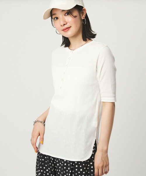green label relaxing / グリーンレーベル リラクシング カットソー | 【WEB限定】＜at ease＞シアーテレコ ヘンリーネック ショートスリーブ カットソー | 詳細2