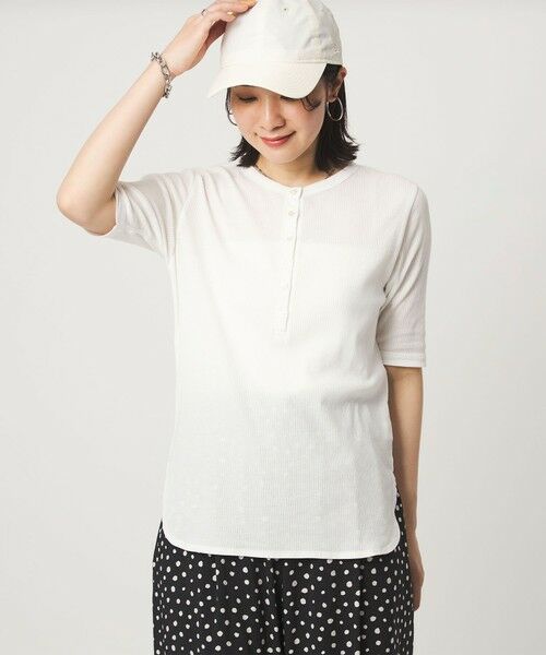 green label relaxing / グリーンレーベル リラクシング カットソー | 【WEB限定】＜at ease＞シアーテレコ ヘンリーネック ショートスリーブ カットソー | 詳細3