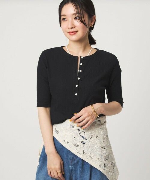 green label relaxing / グリーンレーベル リラクシング カットソー | 【WEB限定】＜at ease＞シアーテレコ ヘンリーネック ショートスリーブ カットソー | 詳細11