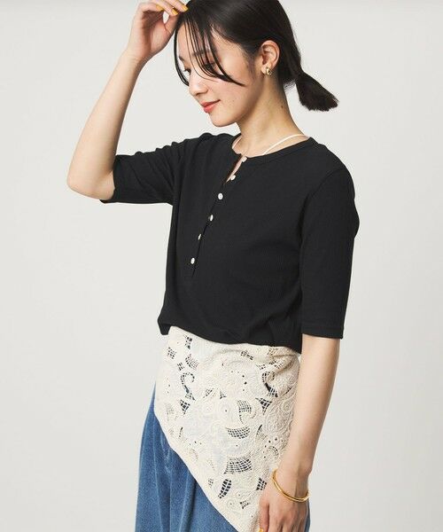 green label relaxing / グリーンレーベル リラクシング カットソー | 【WEB限定】＜at ease＞シアーテレコ ヘンリーネック ショートスリーブ カットソー | 詳細12