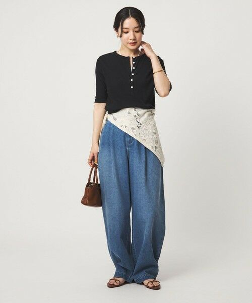 green label relaxing / グリーンレーベル リラクシング カットソー | 【WEB限定】＜at ease＞シアーテレコ ヘンリーネック ショートスリーブ カットソー | 詳細13