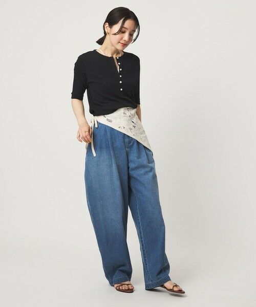 green label relaxing / グリーンレーベル リラクシング カットソー | 【WEB限定】＜at ease＞シアーテレコ ヘンリーネック ショートスリーブ カットソー | 詳細14
