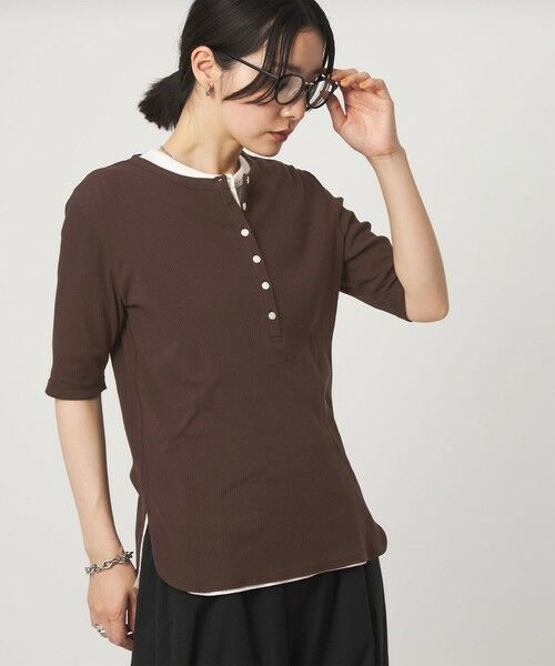 green label relaxing / グリーンレーベル リラクシング カットソー | 【WEB限定】＜at ease＞シアーテレコ ヘンリーネック ショートスリーブ カットソー | 詳細26