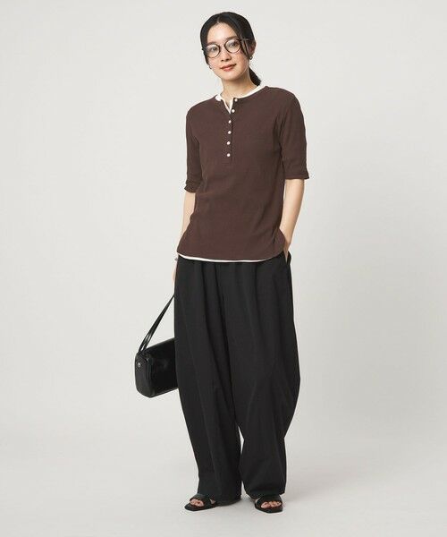 green label relaxing / グリーンレーベル リラクシング カットソー | 【WEB限定】＜at ease＞シアーテレコ ヘンリーネック ショートスリーブ カットソー | 詳細27