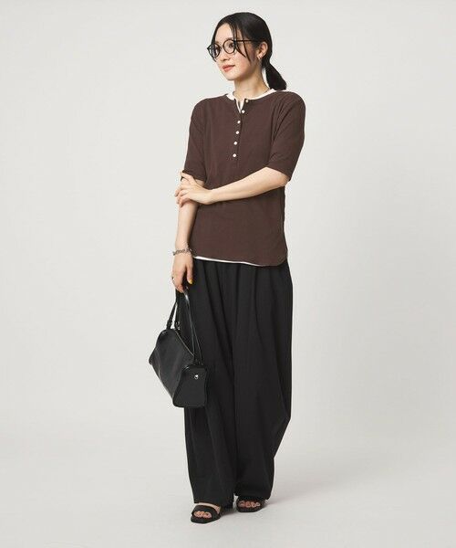 green label relaxing / グリーンレーベル リラクシング カットソー | 【WEB限定】＜at ease＞シアーテレコ ヘンリーネック ショートスリーブ カットソー | 詳細28