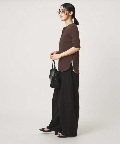 green label relaxing / グリーンレーベル リラクシング カットソー | 【WEB限定】＜at ease＞シアーテレコ ヘンリーネック ショートスリーブ カットソー | 詳細29