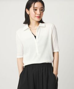 green label relaxing / グリーンレーベル リラクシング カットソー | 【WEB限定】＜at ease＞シアーテレコ エリツキ カットソー