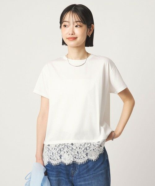 green label relaxing / グリーンレーベル リラクシング Tシャツ | スソ レース ショートスリーブ カットソー | 詳細1