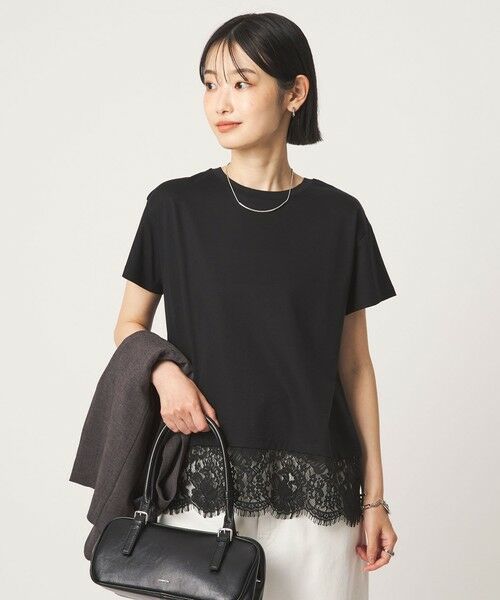 green label relaxing / グリーンレーベル リラクシング Tシャツ | スソ レース ショートスリーブ カットソー | 詳細8