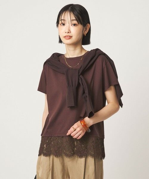 green label relaxing / グリーンレーベル リラクシング Tシャツ | スソ レース ショートスリーブ カットソー | 詳細14