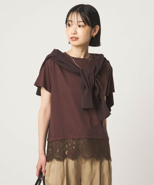 green label relaxing / グリーンレーベル リラクシング Tシャツ | スソ レース ショートスリーブ カットソー | 詳細15