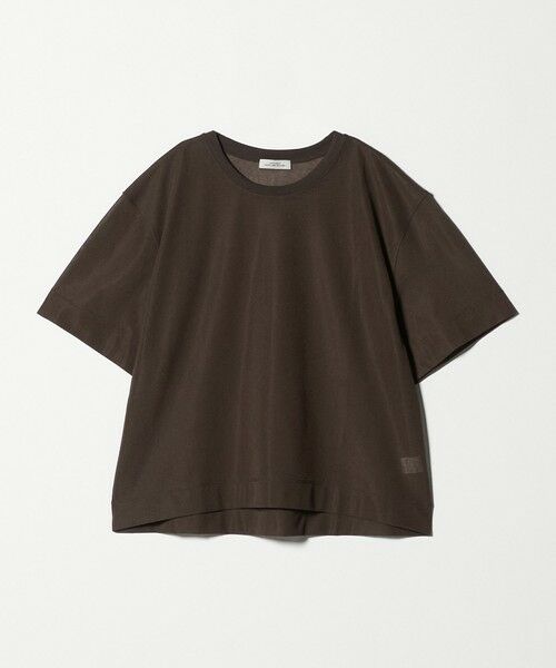 green label relaxing / グリーンレーベル リラクシング カットソー | シアー メッシュ クルーネック プルオーバー カットソー（DK.BROWN）