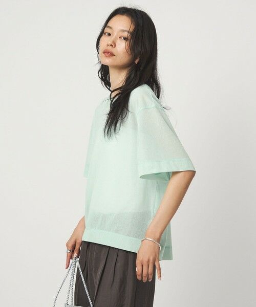 green label relaxing / グリーンレーベル リラクシング カットソー | シアー メッシュ クルーネック プルオーバー カットソー | 詳細22
