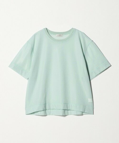 green label relaxing / グリーンレーベル リラクシング カットソー | シアー メッシュ クルーネック プルオーバー カットソー（LIME）