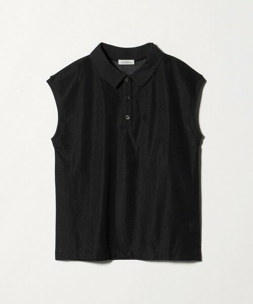green label relaxing / グリーンレーベル リラクシング カットソー | シアー メッシュ ポロカットソー（BLACK）