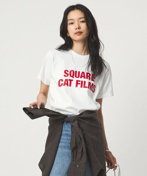 green label relaxing / グリーンレーベル リラクシング カットソー | 【別注】＜SQUARE CATFILMS＞フォトプリント Tシャツ | 詳細1