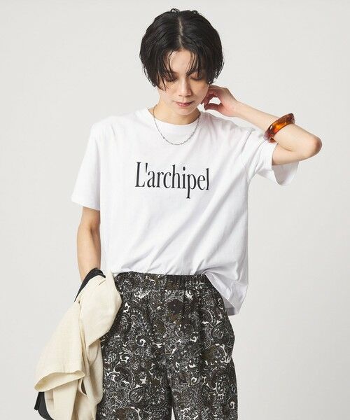 green label relaxing / グリーンレーベル リラクシング カットソー | ロゴ ショートスリーブ Tシャツ（OFF WHITE）