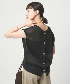 green label relaxing / グリーンレーベル リラクシング ニット・セーター | ペーパー ボタン 2WAY ジレ ウォッシャブル