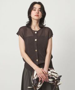 green label relaxing / グリーンレーベル リラクシング ニット・セーター | ペーパー ボタン 2WAY ジレ ウォッシャブル