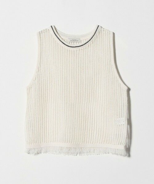 green label relaxing / グリーンレーベル リラクシング ベスト | フリンジ ニット ベスト（OFF WHITE）