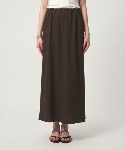 green label relaxing / グリーンレーベル リラクシング ロング・マキシ丈スカート | BREEZE LINEN ブリーズリネン ナロー スカート | 詳細12