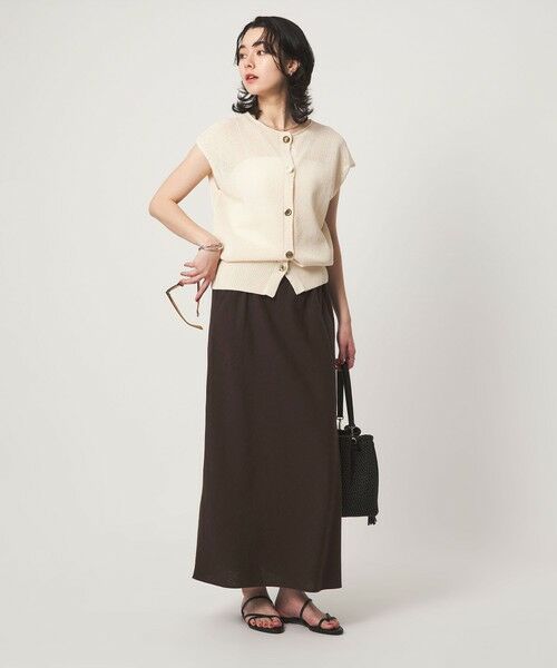 green label relaxing / グリーンレーベル リラクシング ロング・マキシ丈スカート | BREEZE LINEN ブリーズリネン ナロー スカート | 詳細4