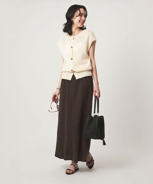 green label relaxing / グリーンレーベル リラクシング ロング・マキシ丈スカート | BREEZE LINEN ブリーズリネン ナロー スカート | 詳細5