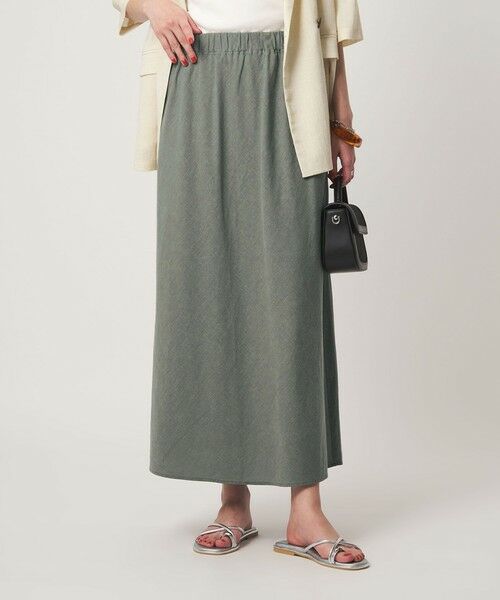 green label relaxing / グリーンレーベル リラクシング ロング・マキシ丈スカート | BREEZE LINEN ブリーズリネン ナロー スカート | 詳細17