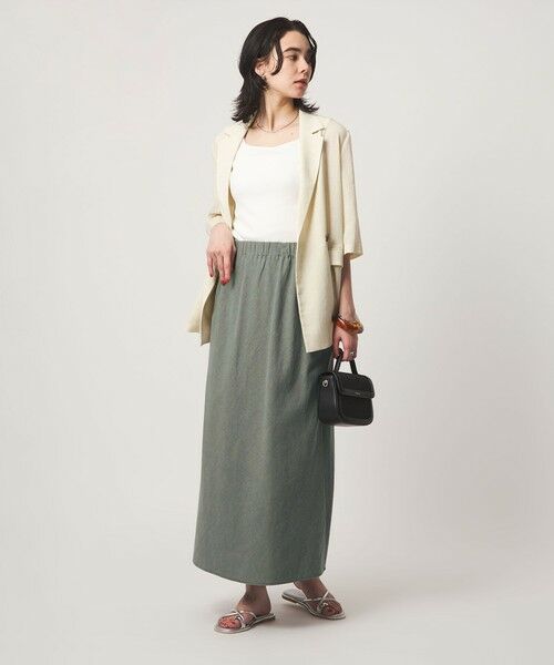green label relaxing / グリーンレーベル リラクシング ロング・マキシ丈スカート | BREEZE LINEN ブリーズリネン ナロー スカート | 詳細20