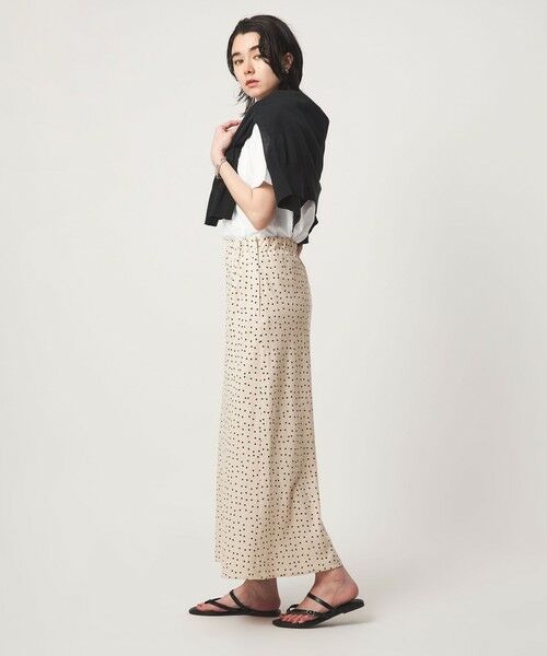 green label relaxing / グリーンレーベル リラクシング ロング・マキシ丈スカート | BREEZE LINEN ブリーズリネン ナロー スカート ドット | 詳細9