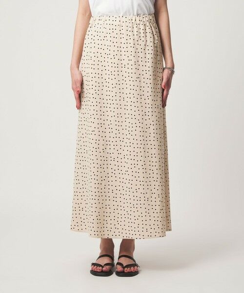 green label relaxing / グリーンレーベル リラクシング ロング・マキシ丈スカート | BREEZE LINEN ブリーズリネン ナロー スカート ドット | 詳細10