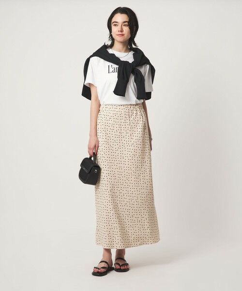 green label relaxing / グリーンレーベル リラクシング ロング・マキシ丈スカート | BREEZE LINEN ブリーズリネン ナロー スカート ドット | 詳細7