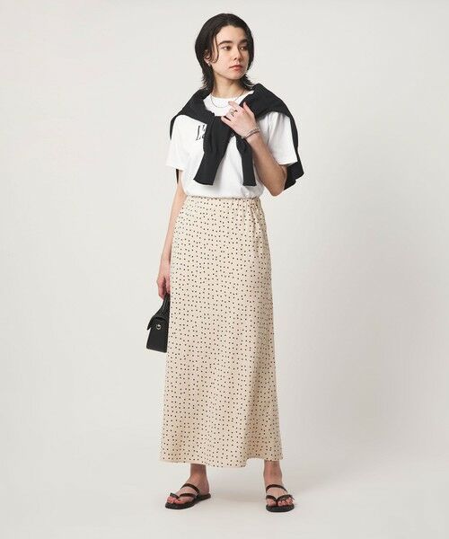 green label relaxing / グリーンレーベル リラクシング ロング・マキシ丈スカート | BREEZE LINEN ブリーズリネン ナロー スカート ドット | 詳細8