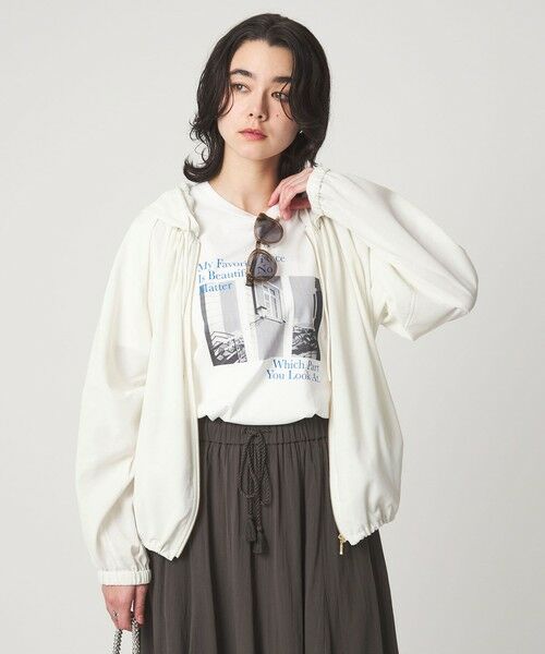 green label relaxing / グリーンレーベル リラクシング ブルゾン | シアー フーディ ブルゾン マシンウォッシャブル UVカット 通気性（OFF WHITE）