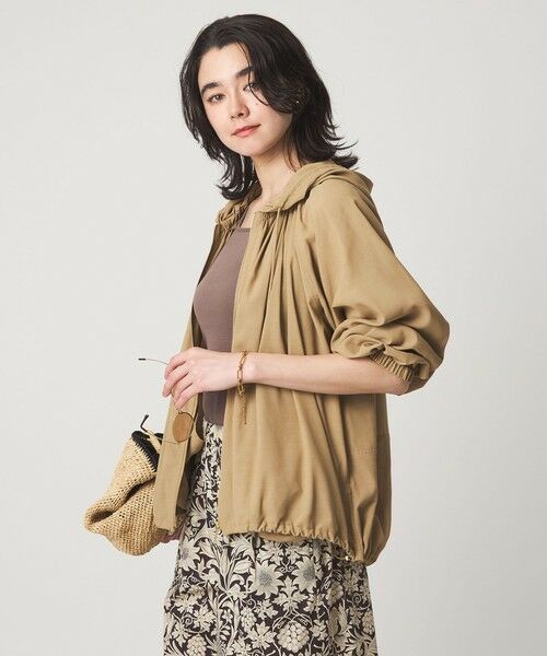 green label relaxing / グリーンレーベル リラクシング ブルゾン | シアー フーディ ブルゾン マシンウォッシャブル UVカット 通気性（BEIGE）
