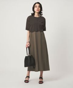green label relaxing / グリーンレーベル リラクシング ロング・マキシ丈ワンピース | チュール プルオーバー×ノースリーブ ワンピース セット 吸水速乾