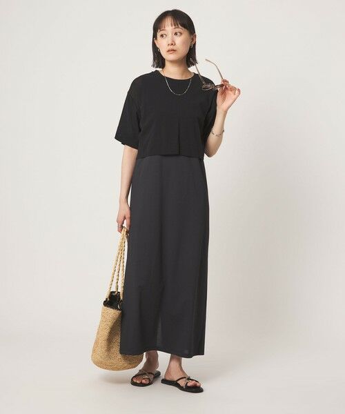 green label relaxing / グリーンレーベル リラクシング ロング・マキシ丈ワンピース | チュール プルオーバー×ノースリーブ ワンピース セット 吸水速乾 | 詳細5