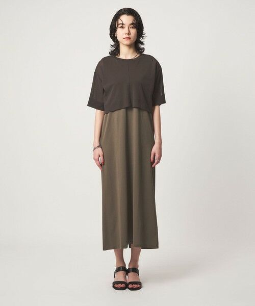green label relaxing / グリーンレーベル リラクシング ロング・マキシ丈ワンピース | チュール プルオーバー×ノースリーブ ワンピース セット 吸水速乾 | 詳細12