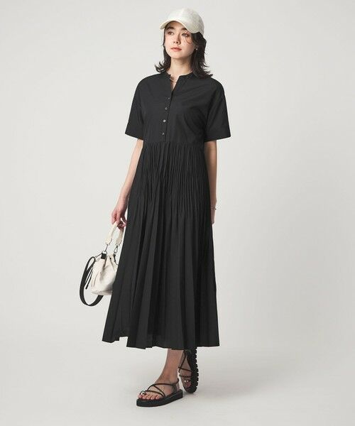 green label relaxing / グリーンレーベル リラクシング ロング・マキシ丈ワンピース | ［size SHORT/TALLあり］ワッシャー プリーツ ショートスリーブ ワンピース | 詳細3