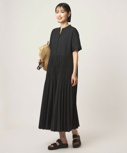 green label relaxing / グリーンレーベル リラクシング ロング・マキシ丈ワンピース | ［size SHORT/TALLあり］ワッシャー プリーツ ショートスリーブ ワンピース | 詳細6