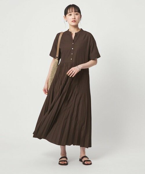green label relaxing / グリーンレーベル リラクシング ロング・マキシ丈ワンピース | ［size SHORT/TALLあり］ワッシャー プリーツ ショートスリーブ ワンピース | 詳細15