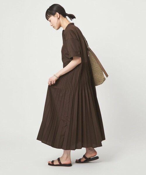 green label relaxing / グリーンレーベル リラクシング ロング・マキシ丈ワンピース | ［size SHORT/TALLあり］ワッシャー プリーツ ショートスリーブ ワンピース | 詳細16